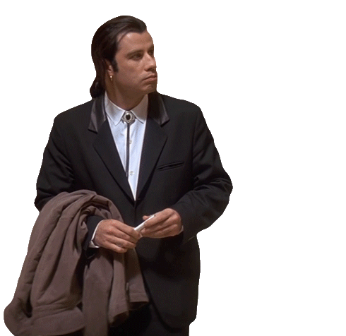 GIF of Vincent Vega from the movie Pulp Fiction, looking confused.